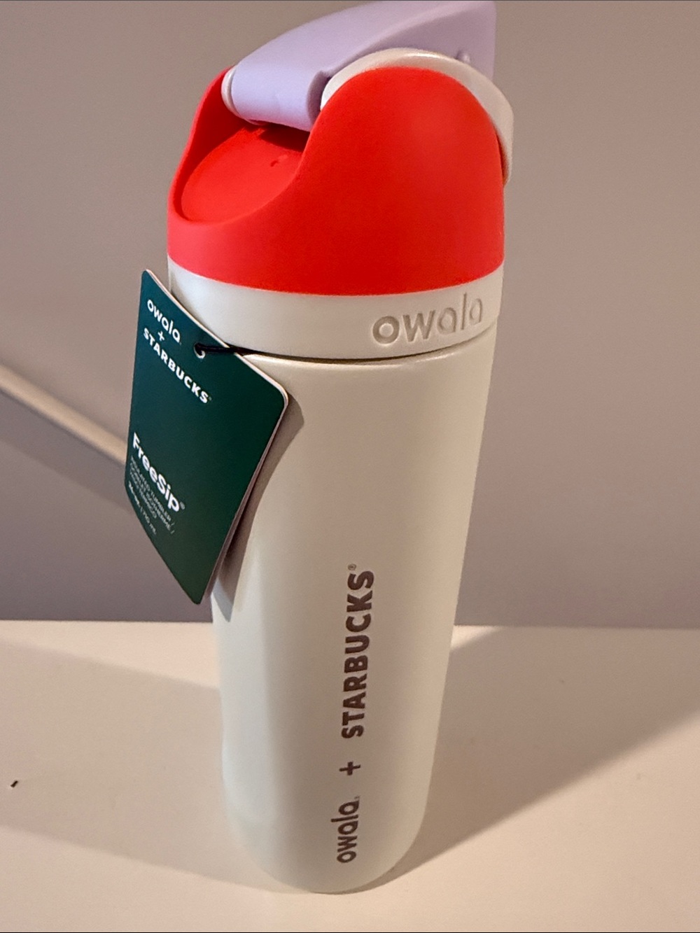 NWT Starbucks x Owala White and Orange insulated Water Bottle